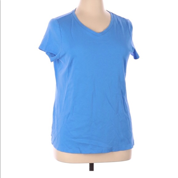 Isaac Mizrahi live 1X Pima cotton tshirt cornflower sky blue - Picture 1 of 2